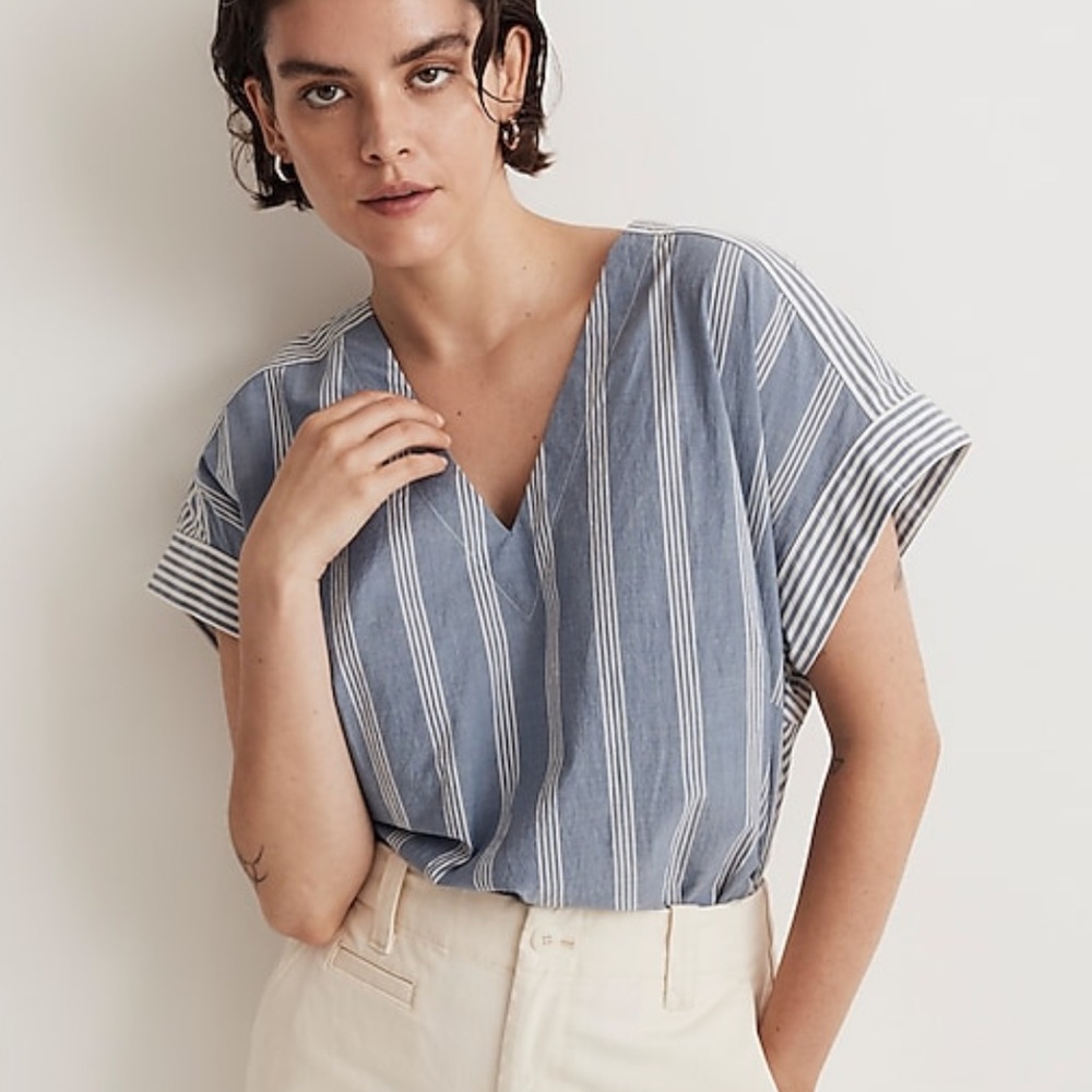 Madewell Crinkle Cotton Boxy Top